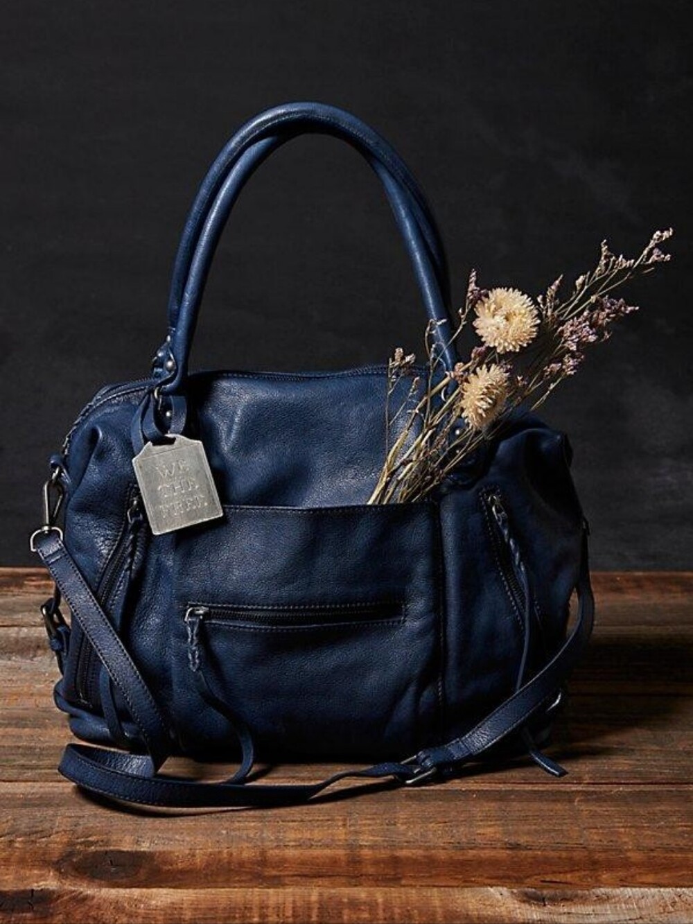 ❣️🪷RARE NWT Free People We The Free Mama Emerson Tote Bag In Dark Rinse 🌙